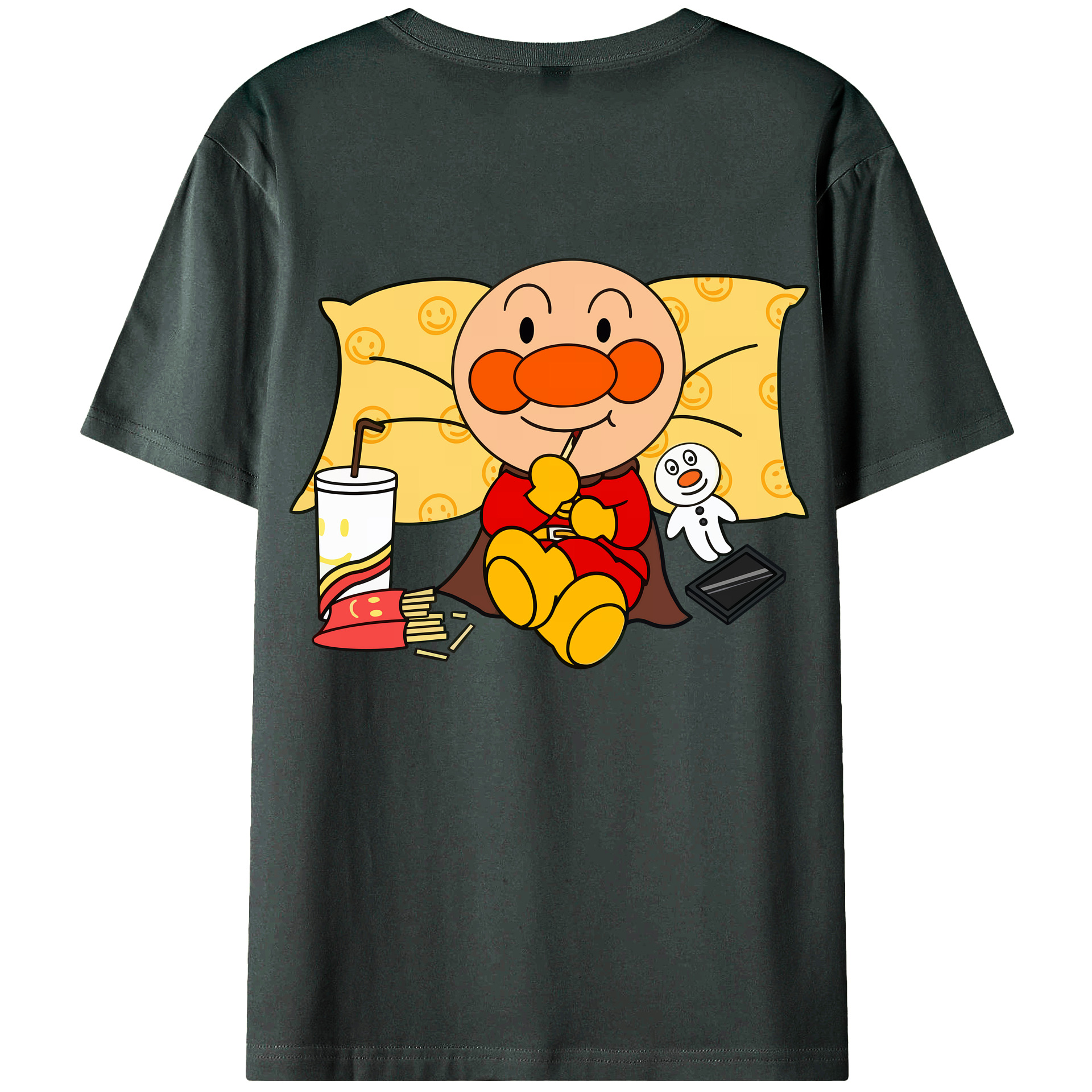 （画像用） アンパンマン Anpanman 綿100％ メンズ半袖Tシャツ（バックプリント） 通気性